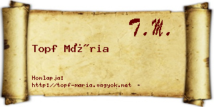 Topf Mária névjegykártya